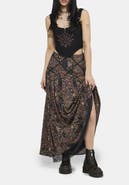 Disturbia Mythos Print Lace Detail Midaxi Skirt
