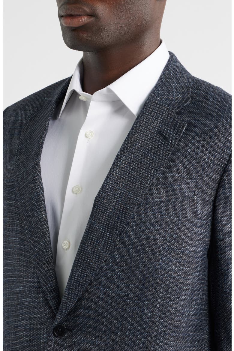 G-Line Textured Blue Mélange Sport Coat, Alternate, color, SOLID MEDIUM BLUE