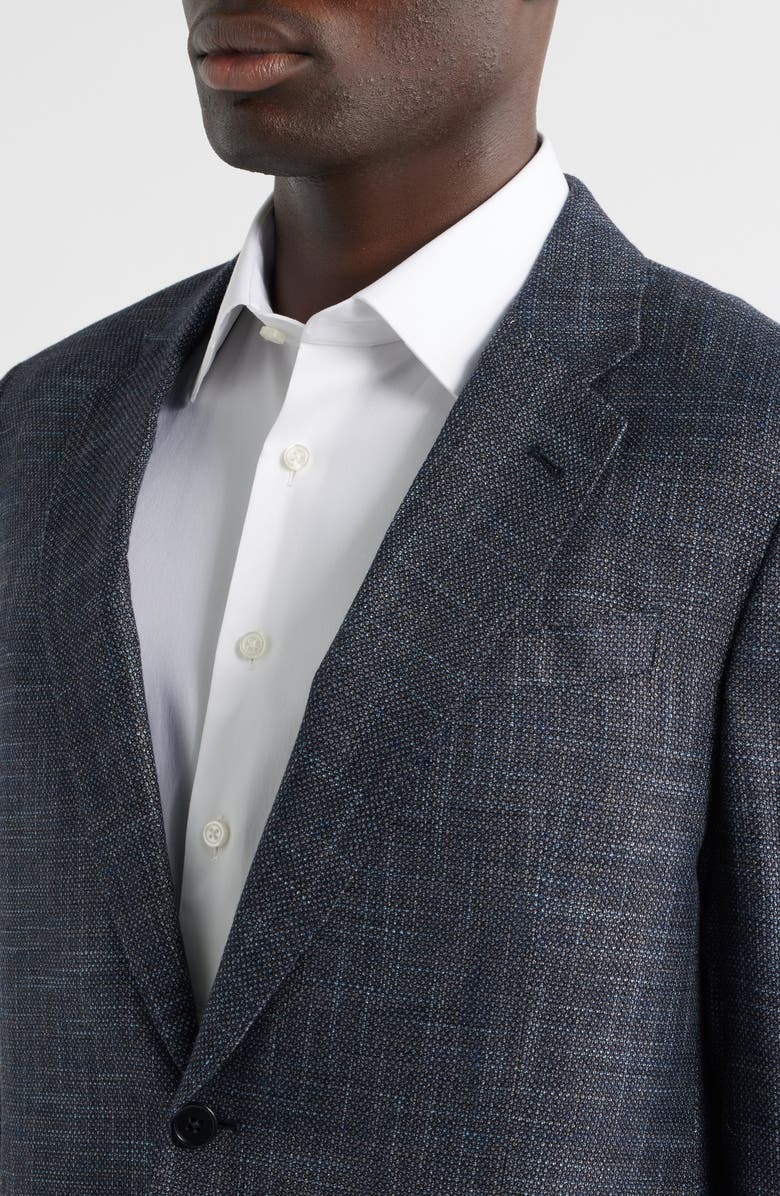Emporio Armani G-Line Textured Blue Mélange Sport Coat, Alternate, color, Solid Medium Blue