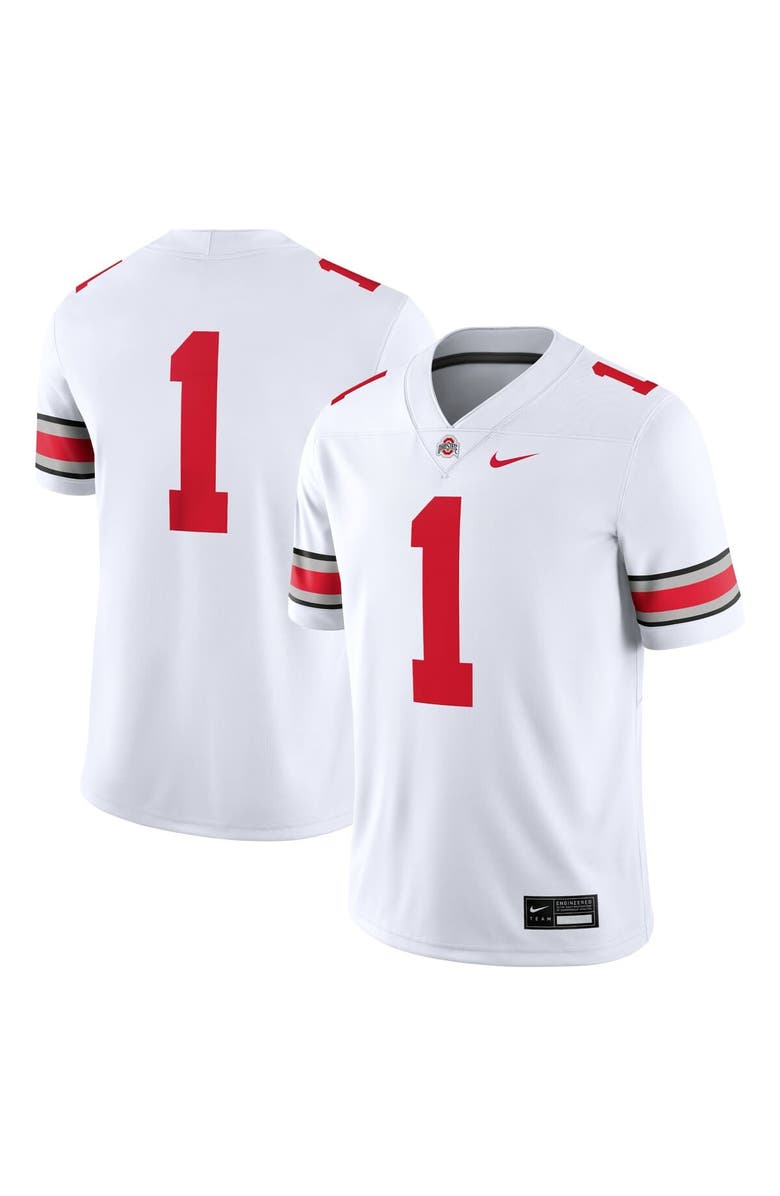 Nike Men's Nike #1 White Ohio State Buckeyes Game Jersey, Main, color, White