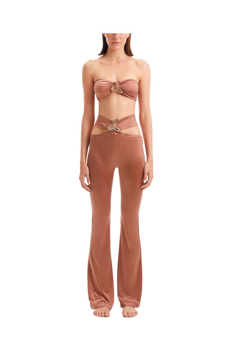 Moeva Jenna Cover Up Pants Resortwear, Main, color, Brown