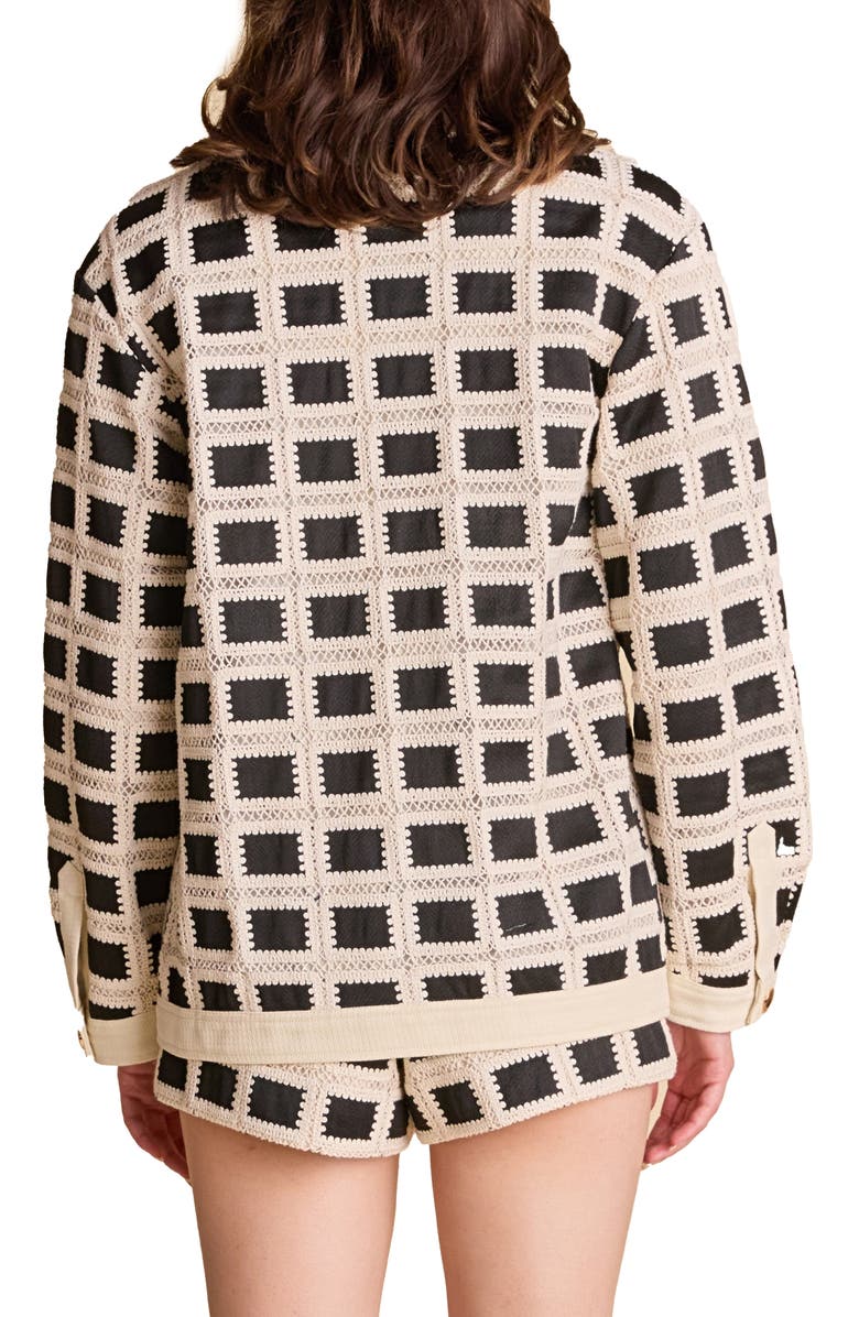 English Factory Oversize Long Sleeve Shirt, Alternate, color, Natural/ Black