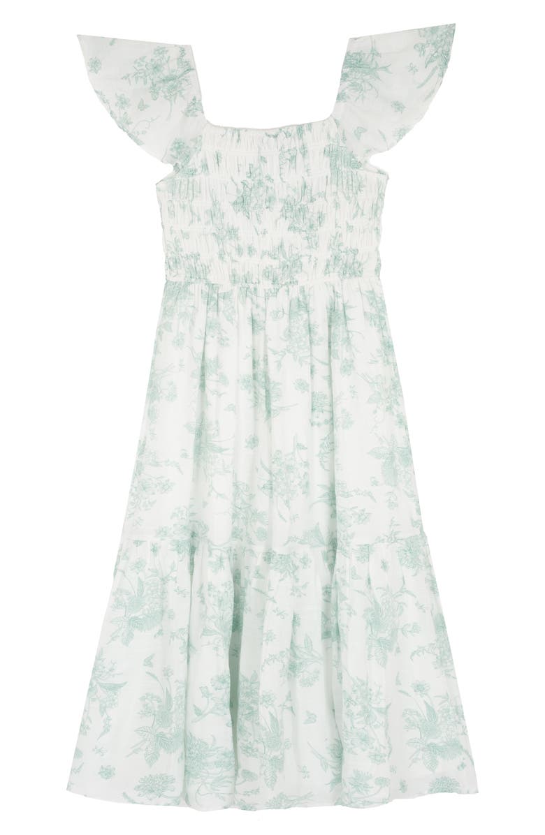 Rare Editions Kids' Floral Smocked Dress, Alternate, color, Sage