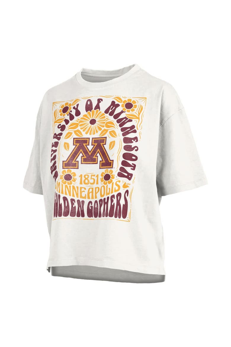Women's Pressbox White Minnesota Golden Gophers Harmony Oversized Slub T-Shirt, Alternate, color, White