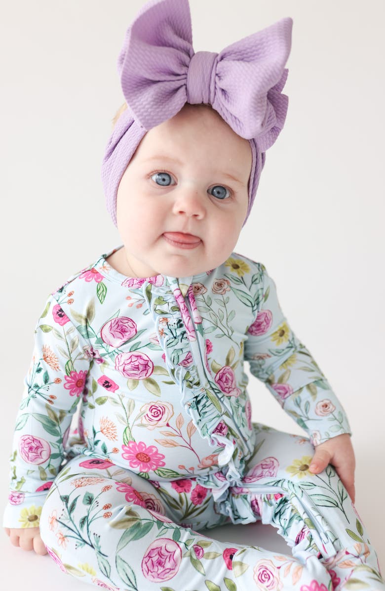 Posh Peanut Tasha Ruffle Zip Footie, Alternate, color,