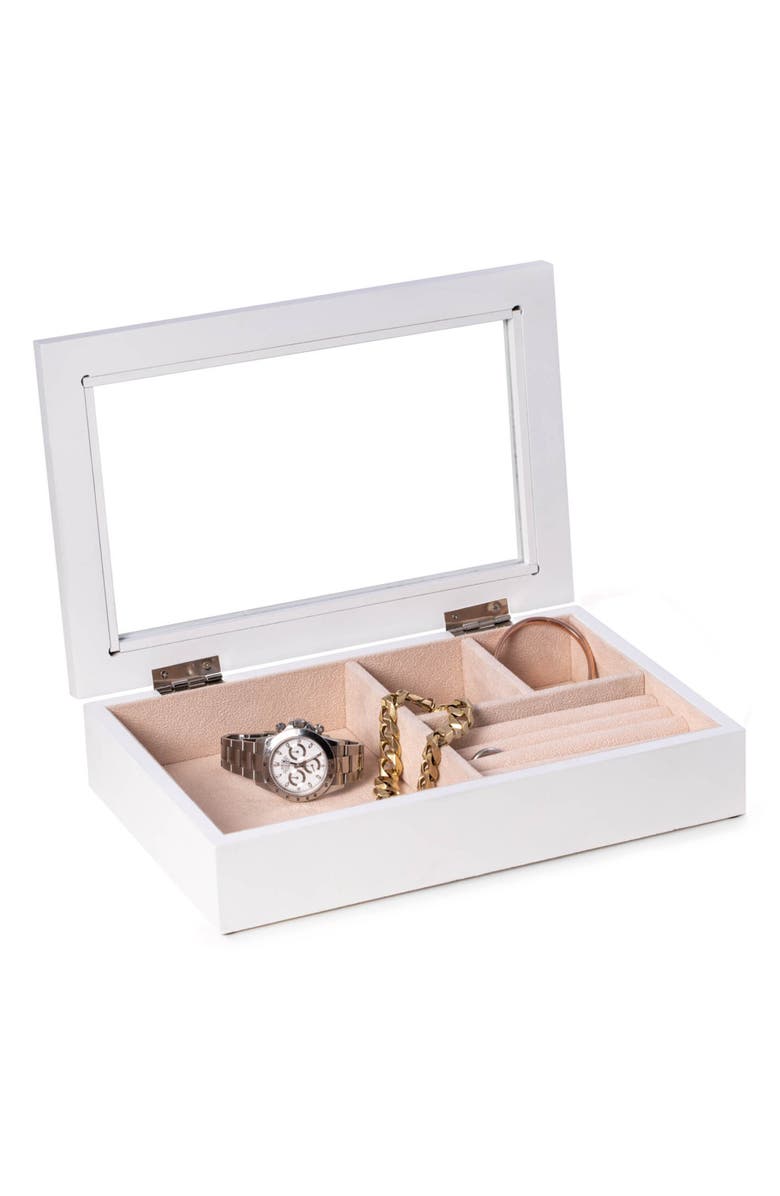 Bey-Berk Glass Lid Valet Case, Alternate, color, White