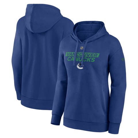 Women
s Fanatics  Blue Vancouver Canucks Authentic Pro Core Primary Fleece Pullover Hoodie