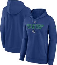 FANATICS Women's Fanatics Blue Vancouver Canucks Authentic Pro Core Primary Fleece Pullover Hoodie