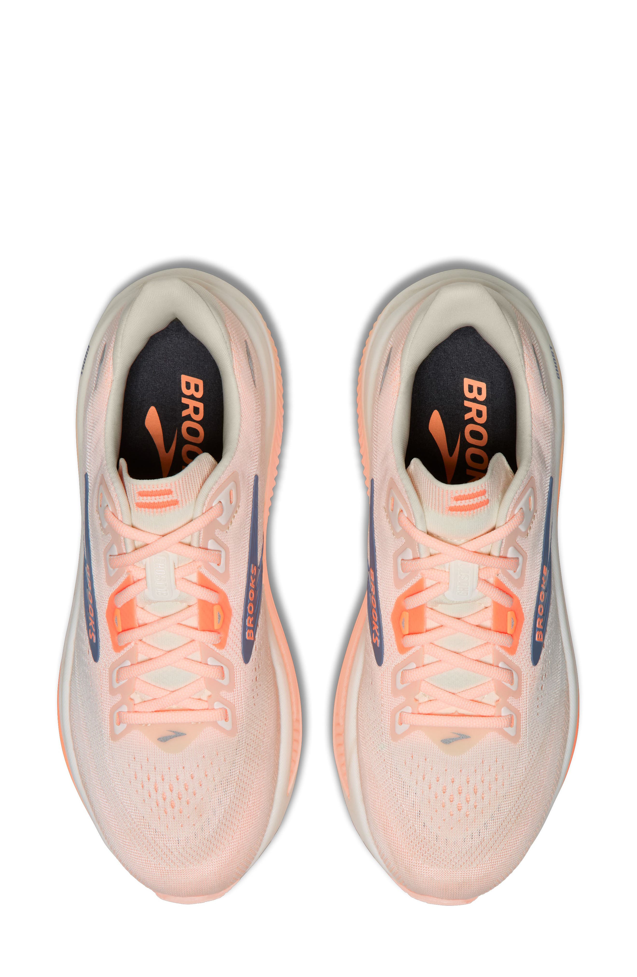 Ghost 18 Running Shoe, Alternate, color, STAR WHITE/ CYBER PEACH/ GREY