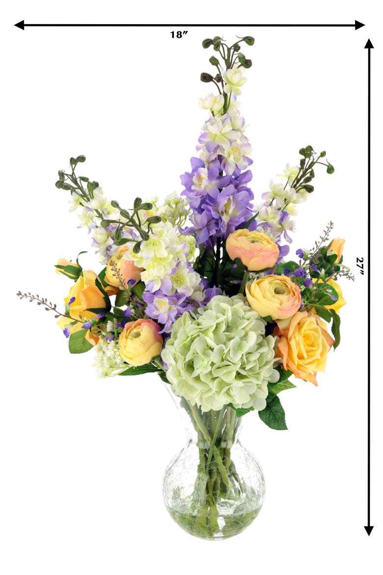 Garden Bloom in Crackle Vase, Alternate, color, Lavender