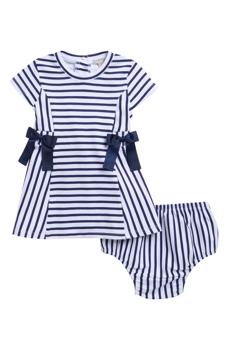 Habitual Kids Mixed Stripe Dress & Bloomers Set, Main, color, Blue