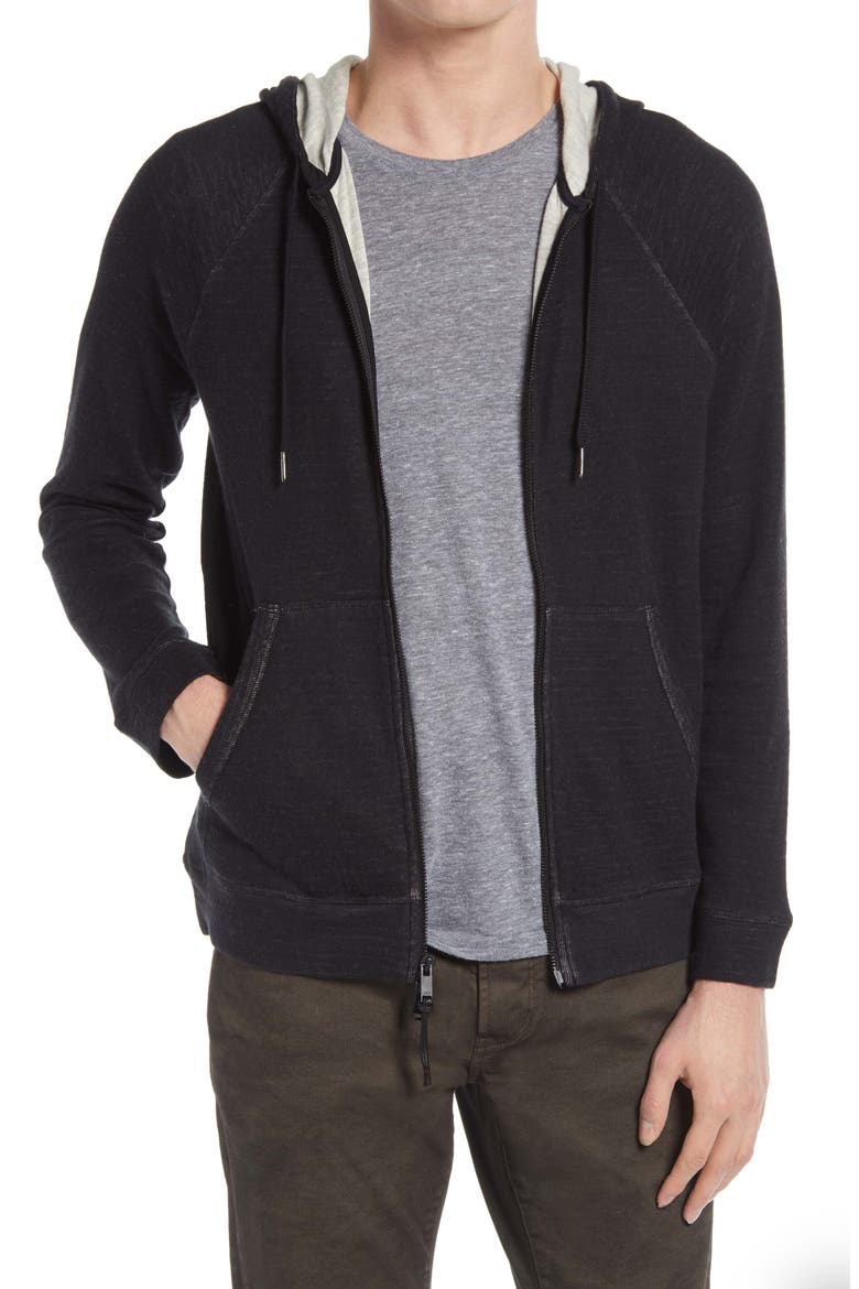Cotton Blend Hoodie, Main, color, BLACK