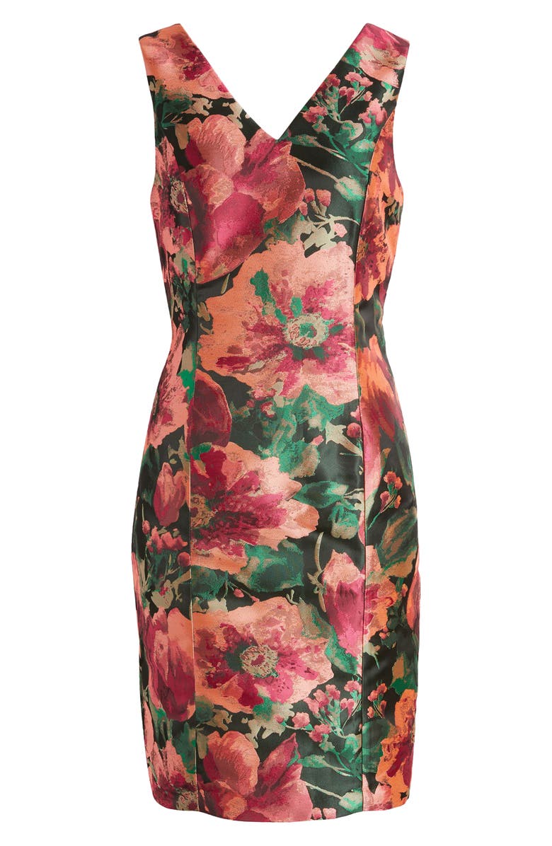Anne Klein Floral Jacquard Sheath Dress, Alternate, color,