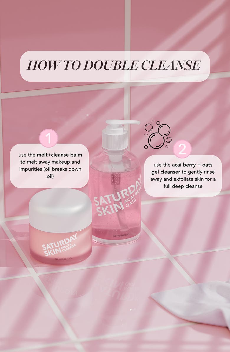 Saturday Skin Melt+Cleanse Makeup Melting Balm, Alternate, color, 