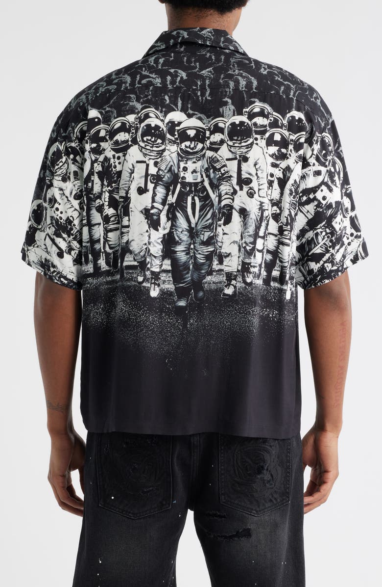 Billionaire Boys Club Journey Graphic Camp Shirt, Alternate, color, Black