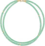 Bony Levy 14K Gold Iris Emerald Beaded Tennis Necklace