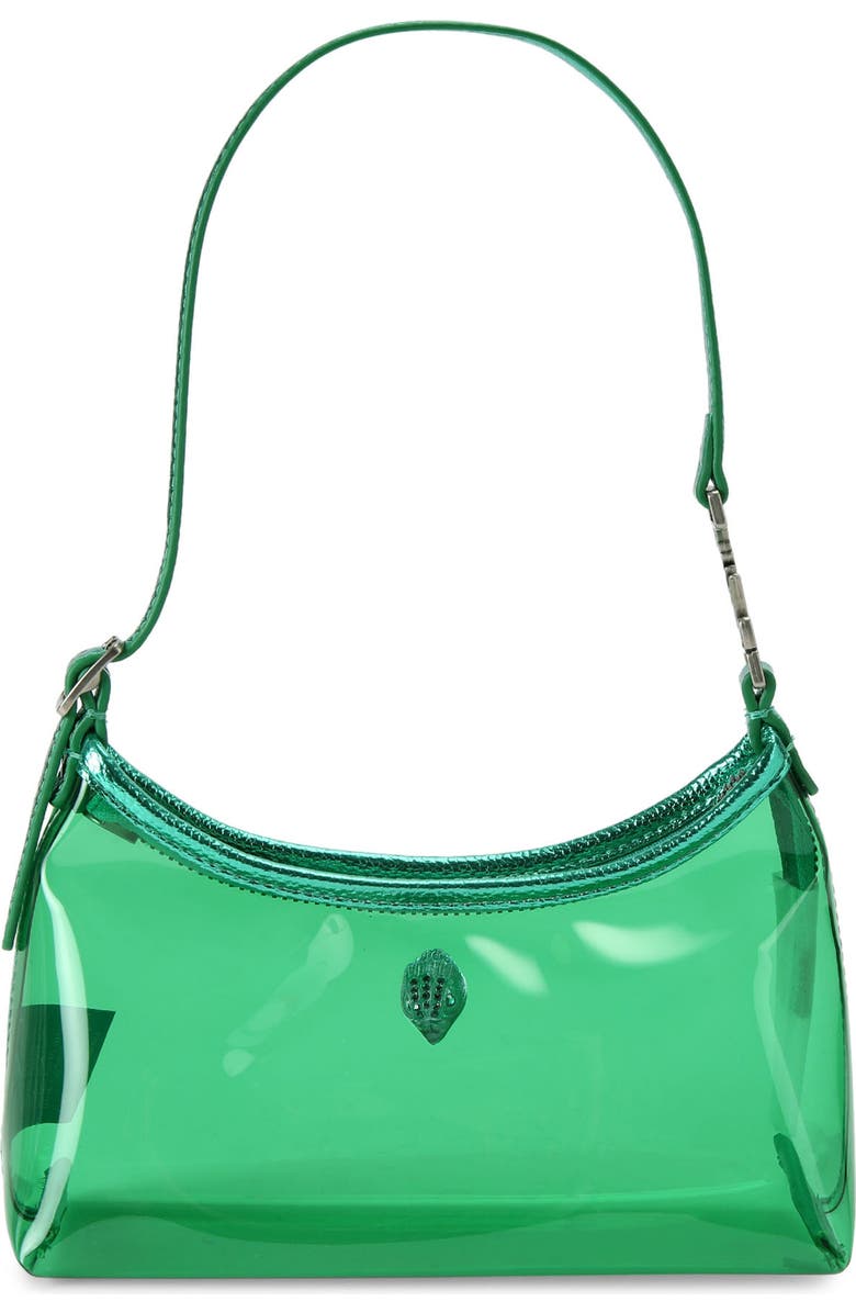 Kurt Geiger London Mini Kurt Transparent Shoulder Bag, Main, color, Turquoise Green