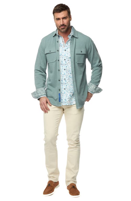 Robert Graham Brunner 2 Textured Knit Button Down Shirt In Blue