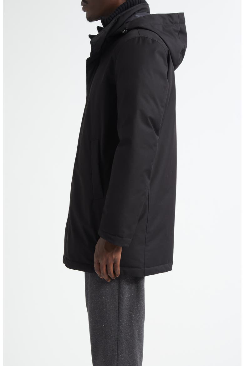 Windproof Hooded Down Parka, Alternate, color, BLACK