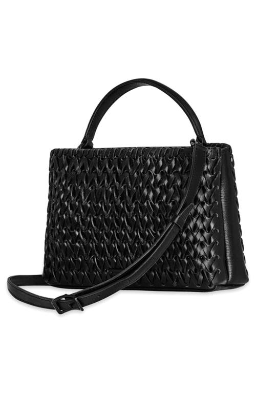 Rebecca Minkoff Megan Woven Top Handle Handbag In Black