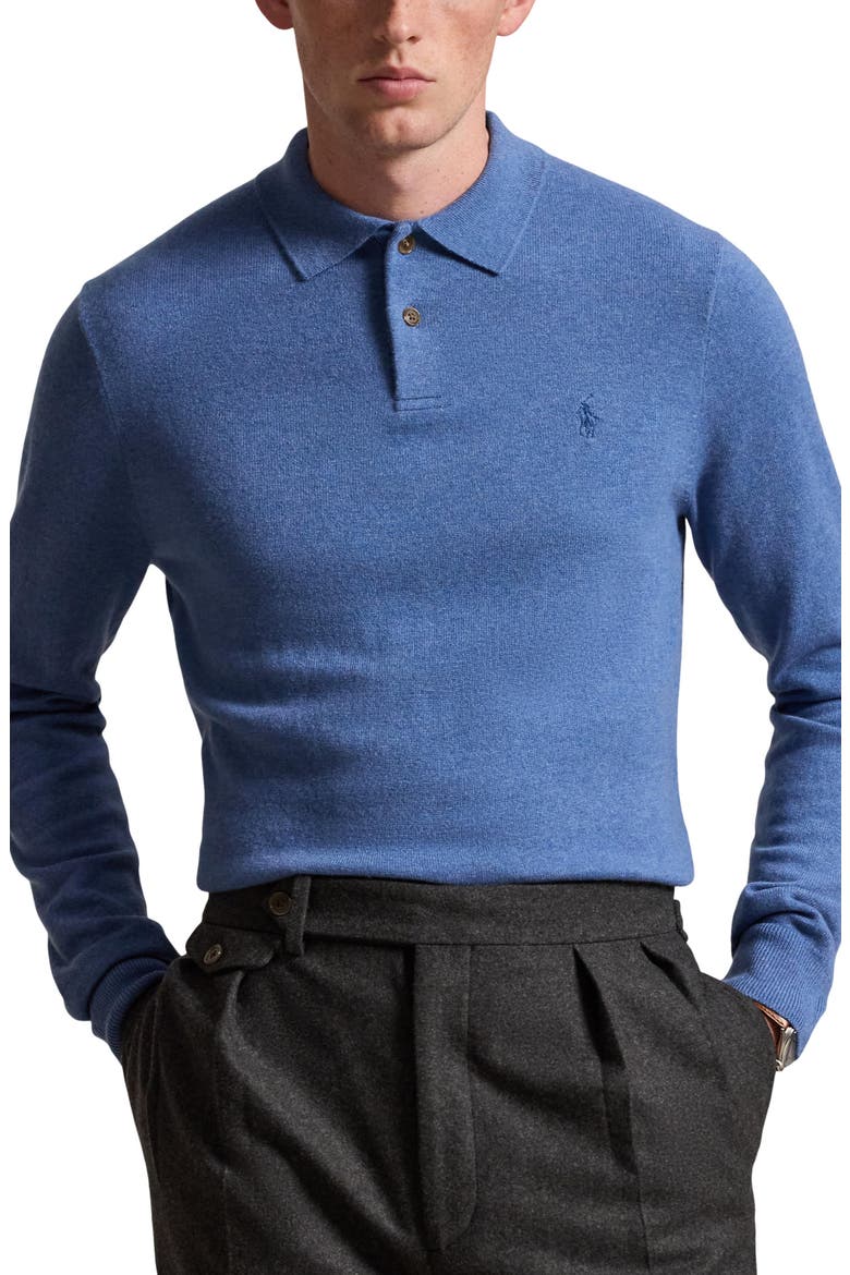 Merino Wool Sweater Polo, Main, color, BLUEBORG