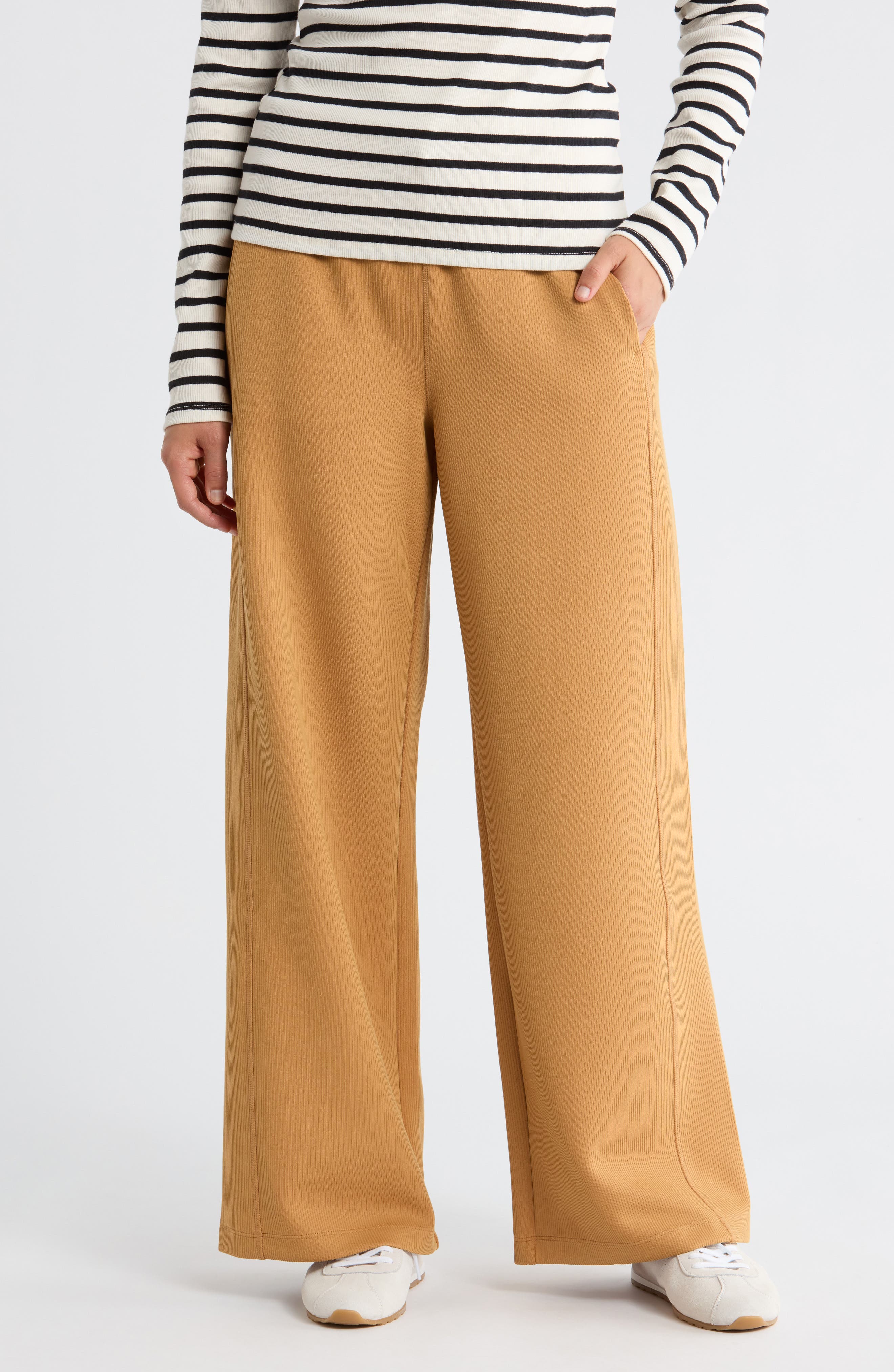 DKNY Highline High Waist Ribbed Pull-On Pants