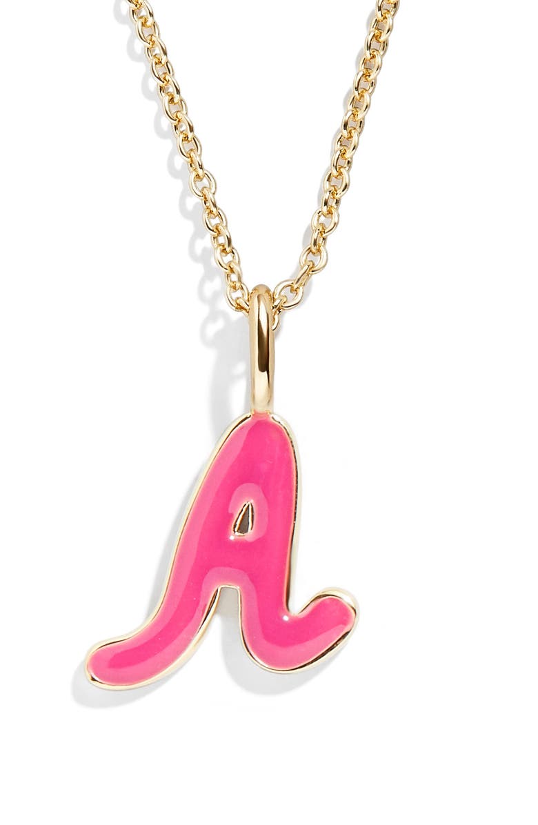 BaubleBar Iliana Initial Pendant Necklace, Main, color,