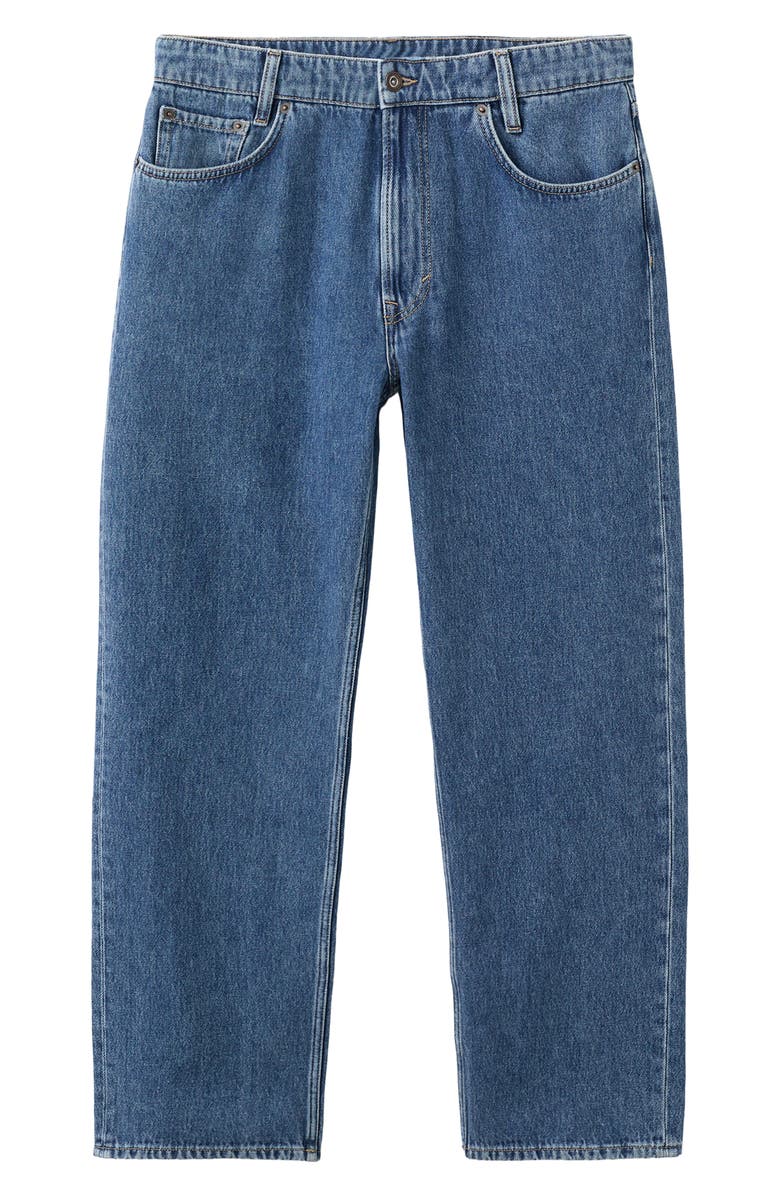 MANGO Relaxed Straight Leg Jeans, Alternate, color, Dark Blue