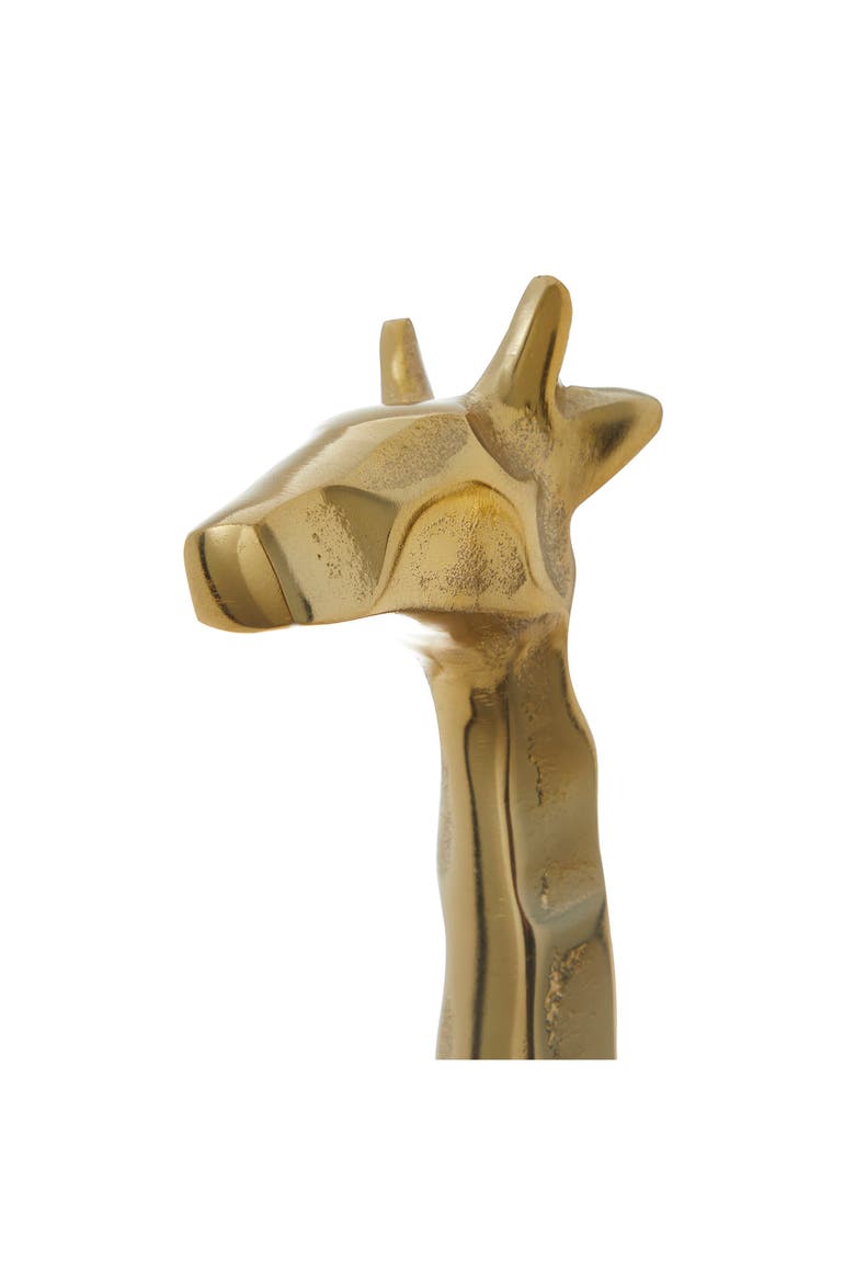 Goldtone Aluminum Contemporary Giraffe Sculpture - Set of 2, Alternate, color, GOLD