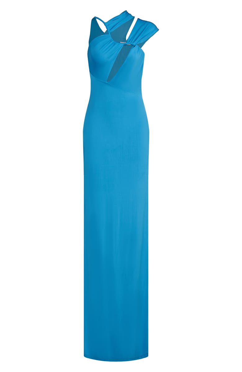 Et Ochs June Gathered Cutout Cord Strap Gown, Alternate, color, 