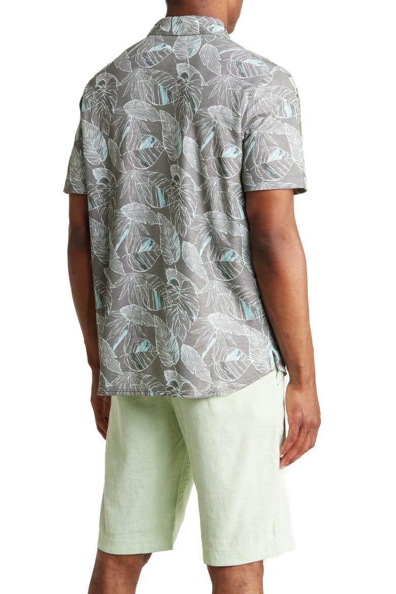 Bonita Cove Short Sleeve Button-Up Camp Shirt, Alternate, color, DARK FERN