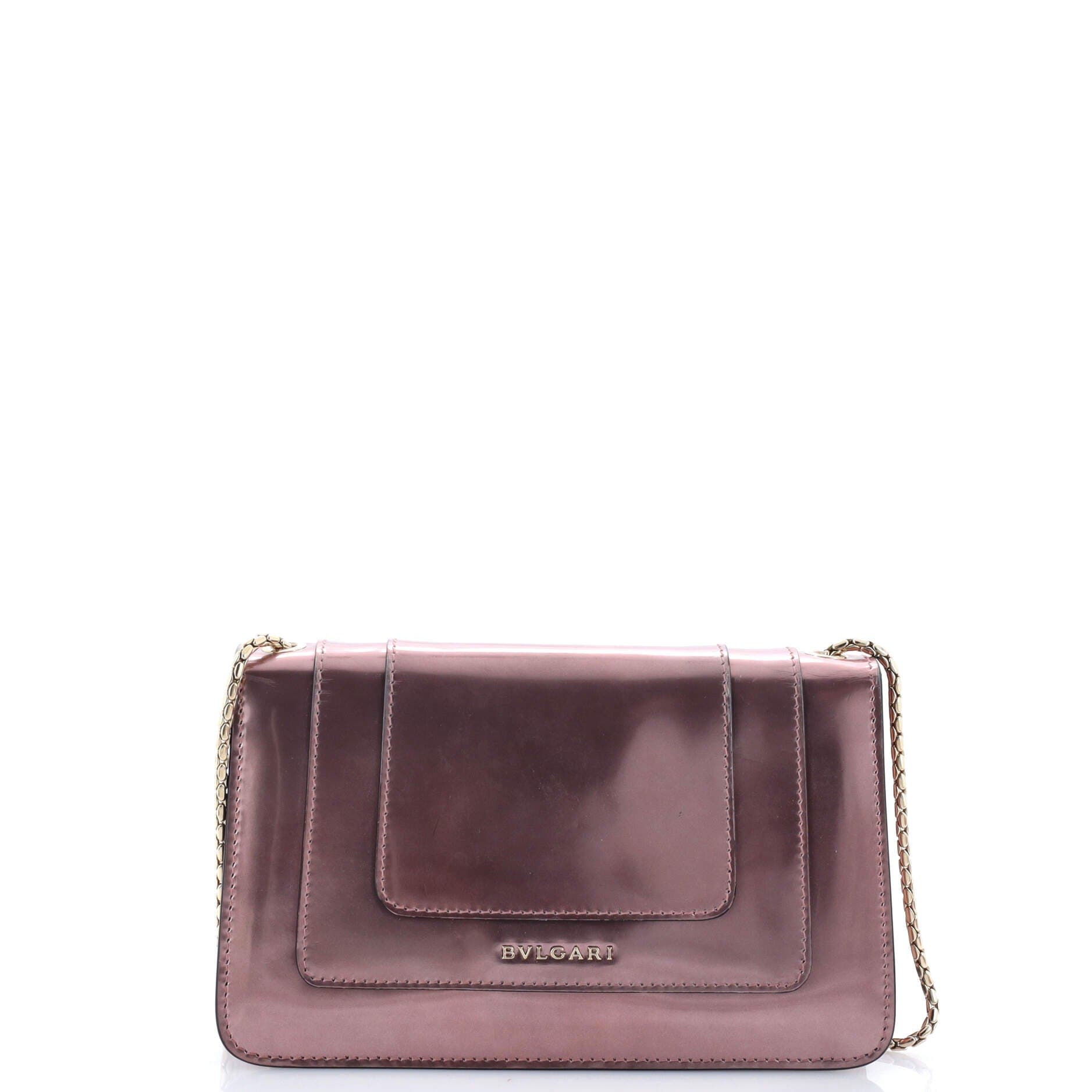 Serpenti Forever Shoulder Bag Metallic Leather Small, Alternate, color, Metallic Silver