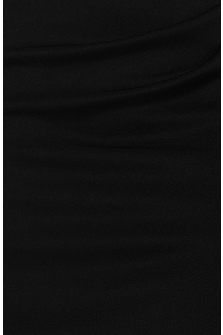 Asymmetric Neck Scuba Knit Trumpet Gown, Alternate, color, BLACK