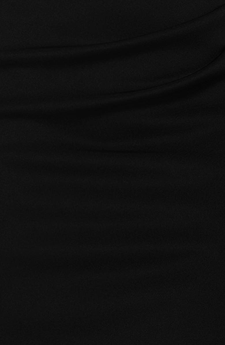 Xscape Evenings Asymmetric Neck Scuba Knit Trumpet Gown, Alternate, color, Black