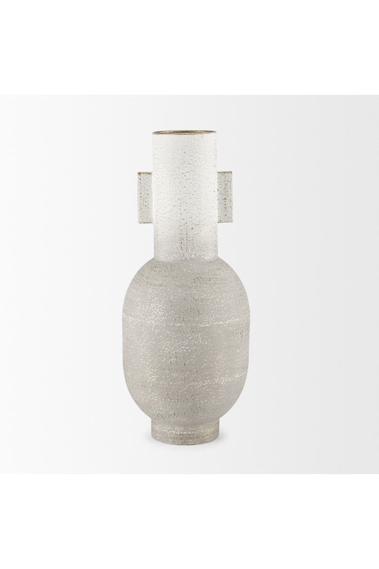 Torres Metal Vase, Alternate, color, White