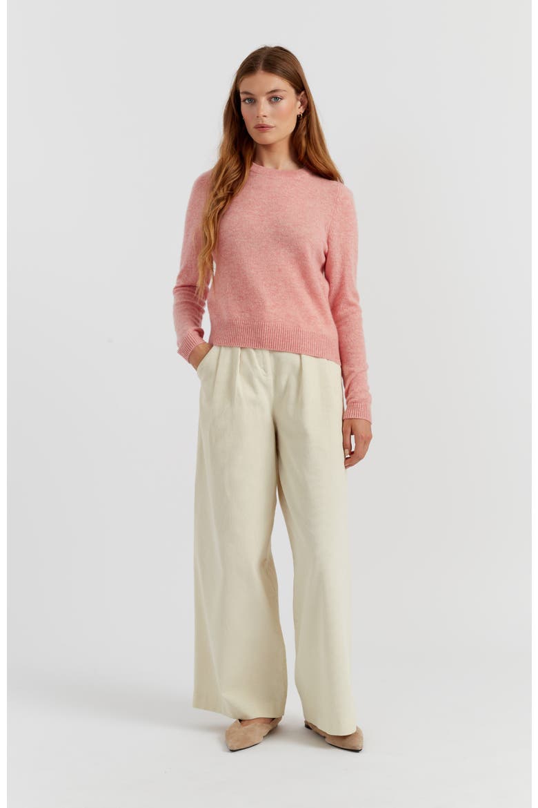 Cloud Cashmere Cropped Sweater, Alternate, color, Pink Marl