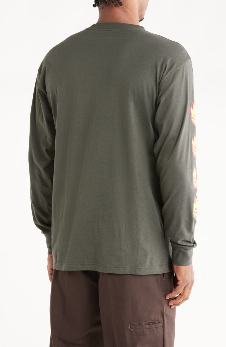 Dickies x Spitfire Long Sleeve Cotton Graphic T-Shirt, Alternate, color, Olive Green