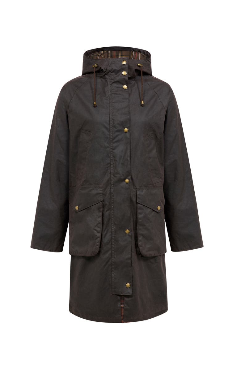 Celtic & Co. Wax Cotton Overcoat, Alternate, color, Dark Brown