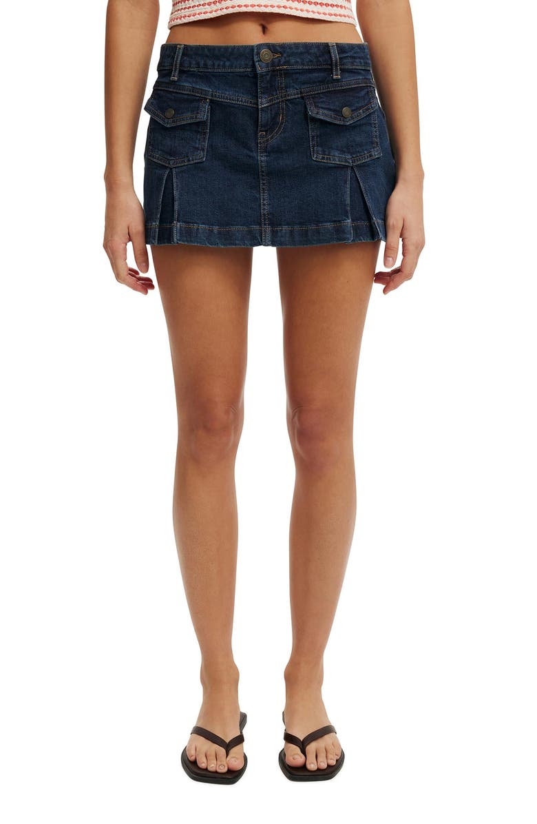 Cotton On Women's Micro Pleat Denim Skirt, Main, color,