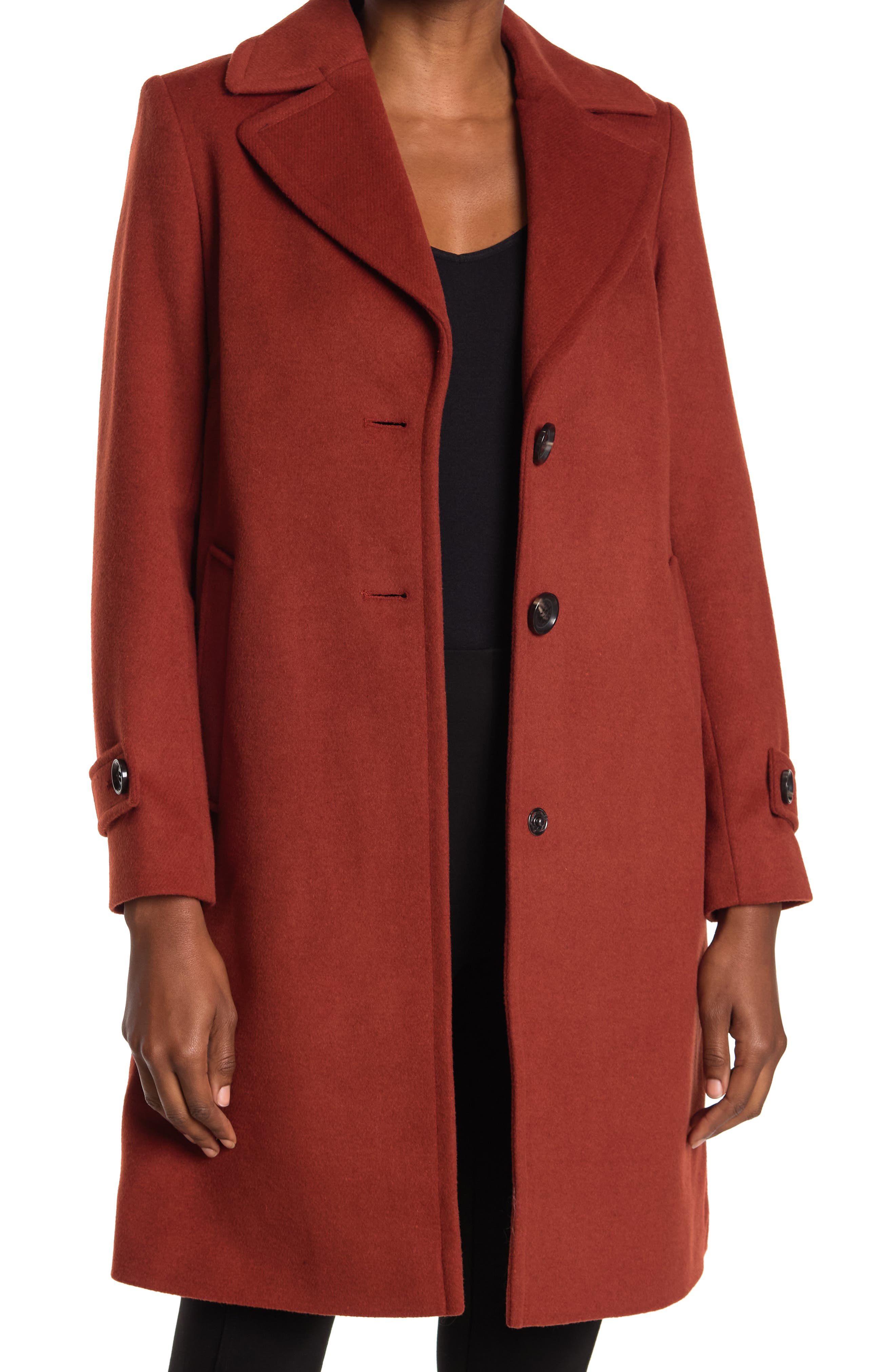 Sam Edelman Single Breasted Twill Walking Coat