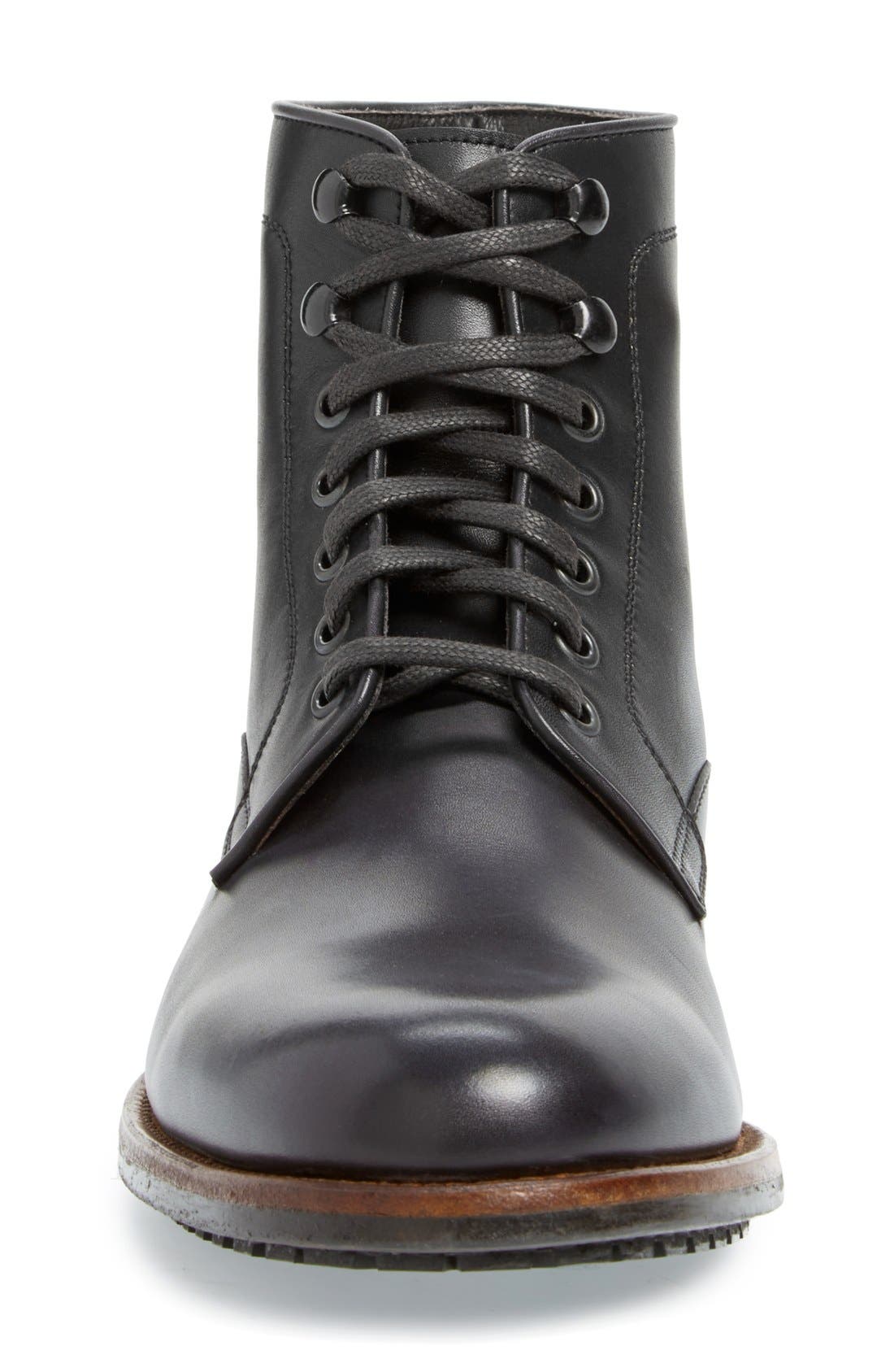 'Marcelo' Plain Toe Boot, Alternate, color, BLACK LEATHER