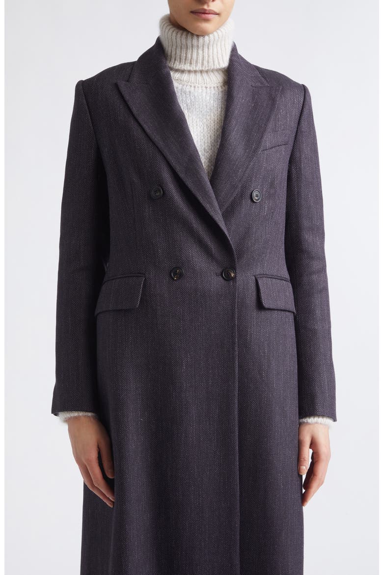 Herringbone Wool Blend Duster Jacket, Alternate, color, 177 AMETHYST