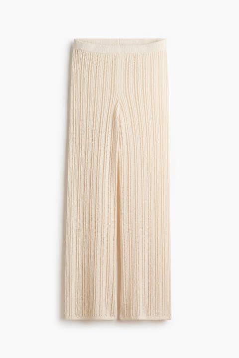 Wide Crochet-look Trousers