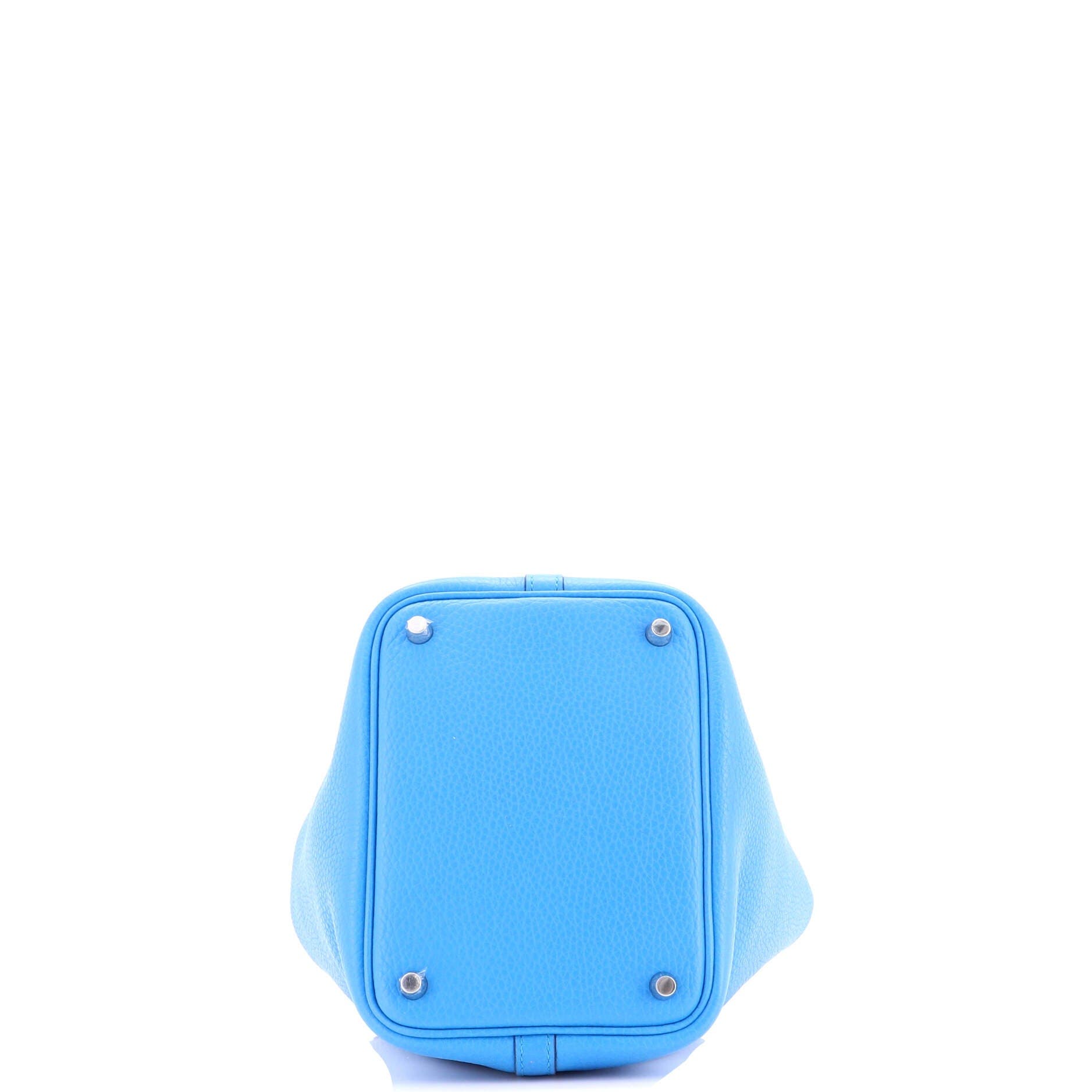 Pre-Owned Hermes Picotin Lock Bag Clemence PM, Alternate, color, Bleu Zanzibar