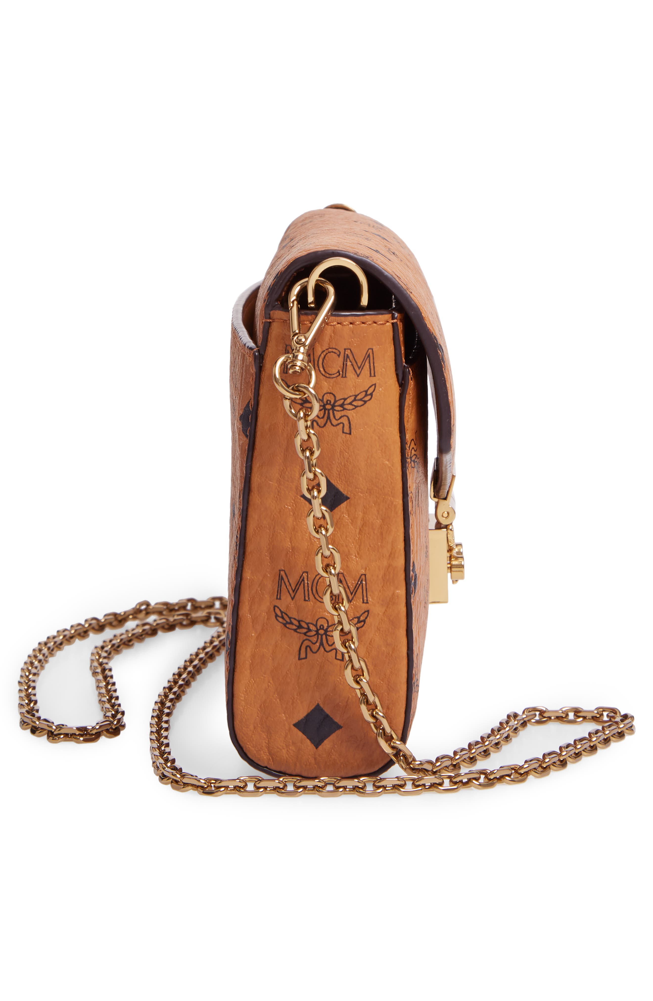 Millie Monogrammed Leather Crossbody Bag, Alternate, color, COGNAC BROWN