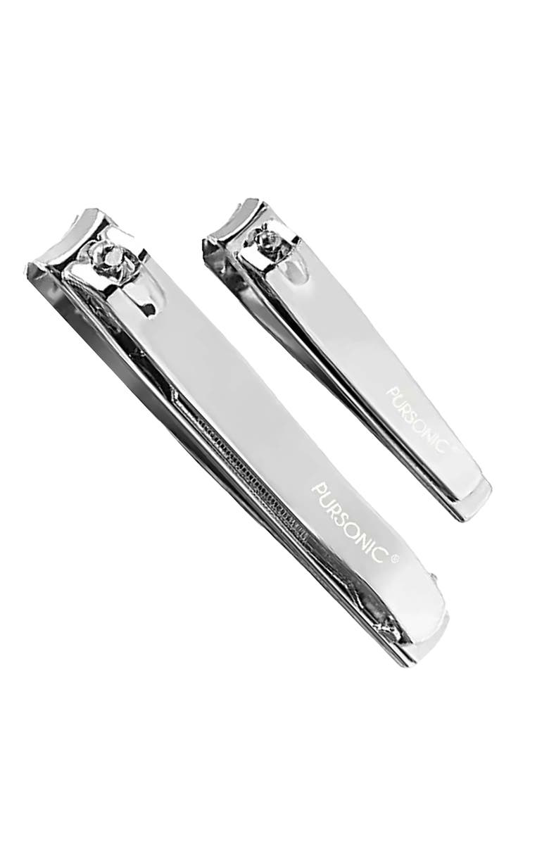 PURSONIC Salon Grade Premium 2 Pack Nail Clipper, Main, color, Silver