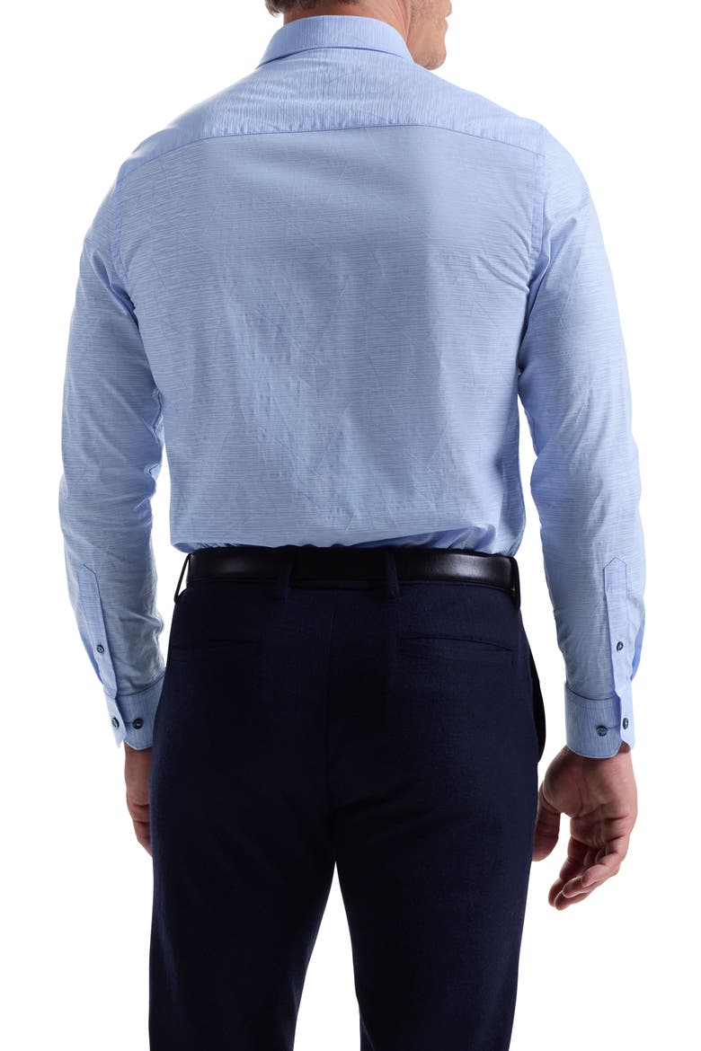 Julian Shaped Fit Abstract Stripe Stretch Cotton Button-Up Shirt, Alternate, color, SKY