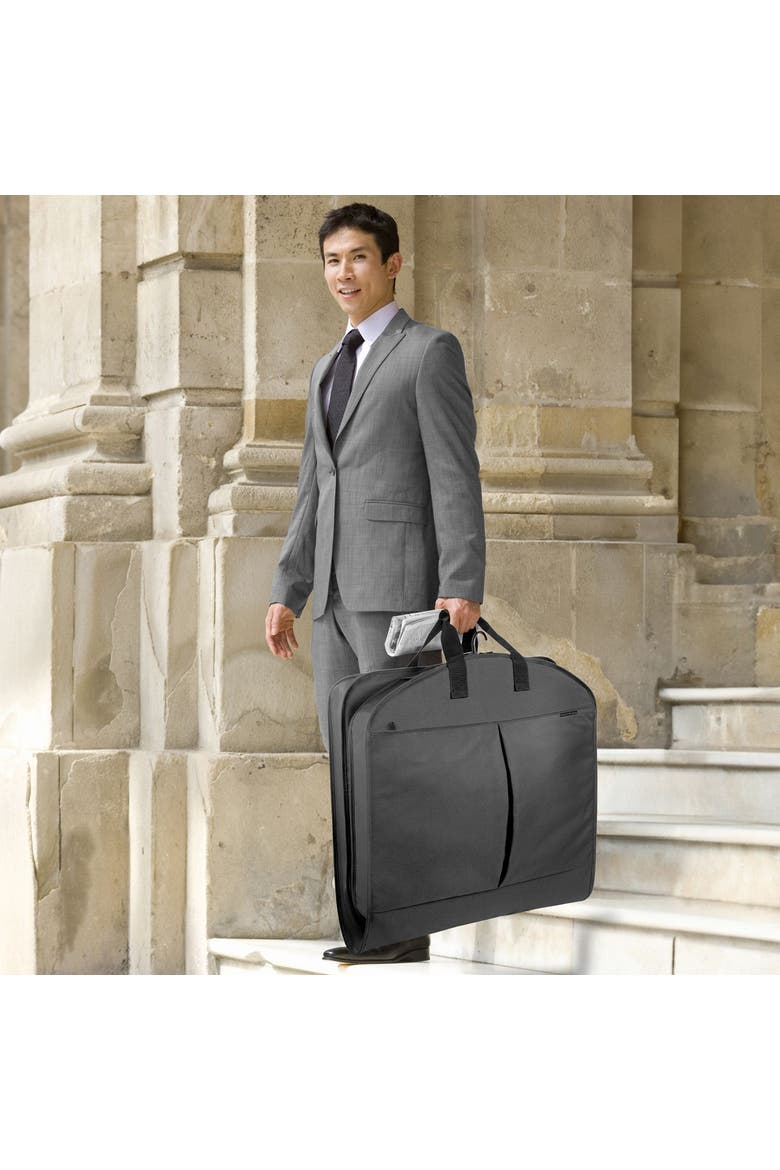 40" Deluxe Travel Garment Bag with two pockets, Alternate, color, Black