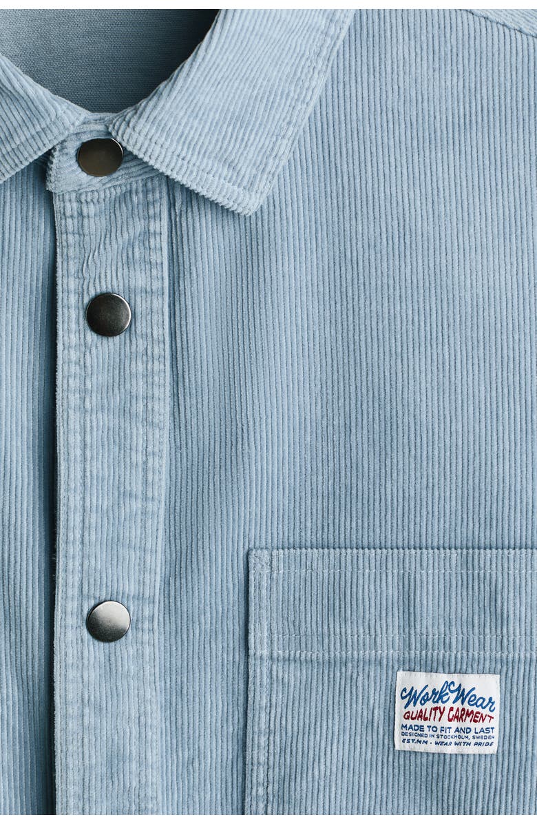 H&M Oversized cotton corduroy shirt, Alternate, color, Light Blue