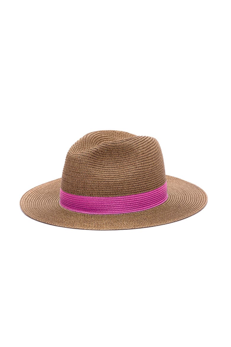 Portofino Straw Hat, Main, color, Pink